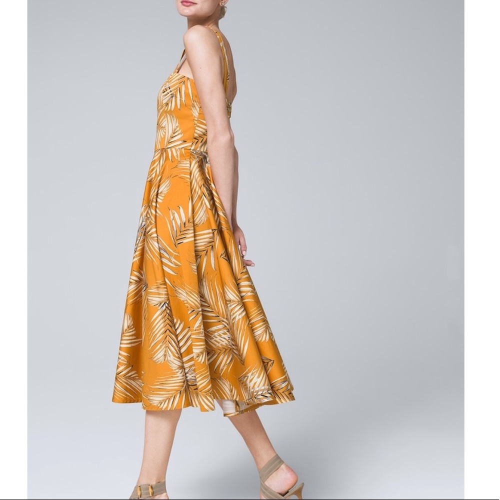 WHBM Island 🌴 Palm print midi dress - Picture 2 of 5